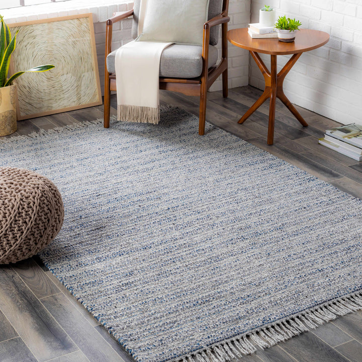 Potterspury Modern Style Gray And Blue Hand Loom Area Rug