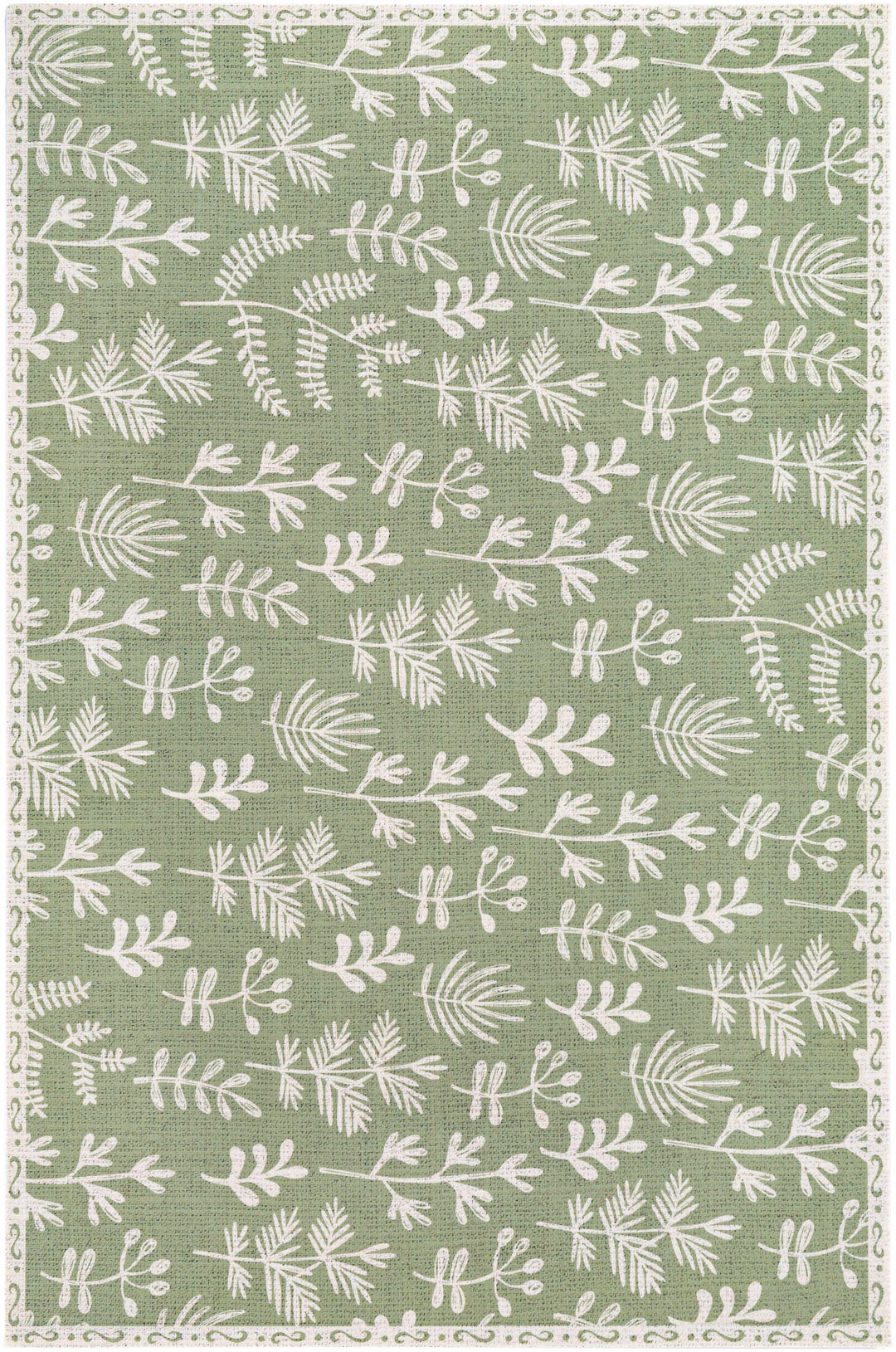 Pulteney Green And Ivory Modern Style Area Rug