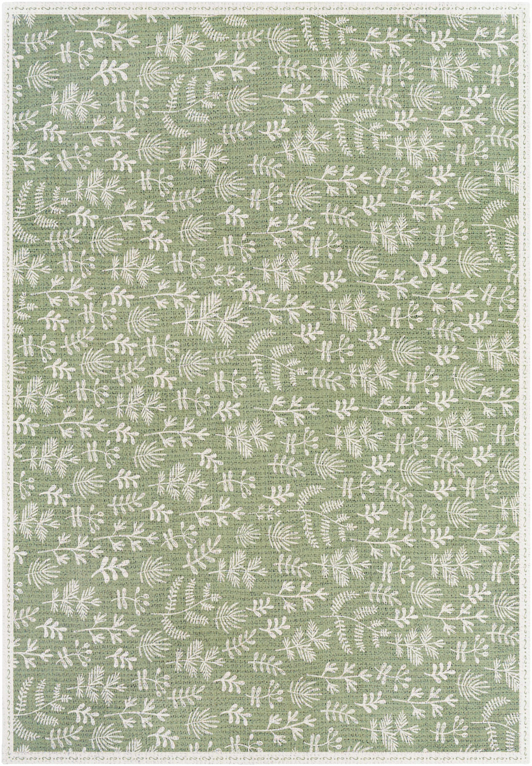 Pulteney Green And Ivory Modern Style Area Rug