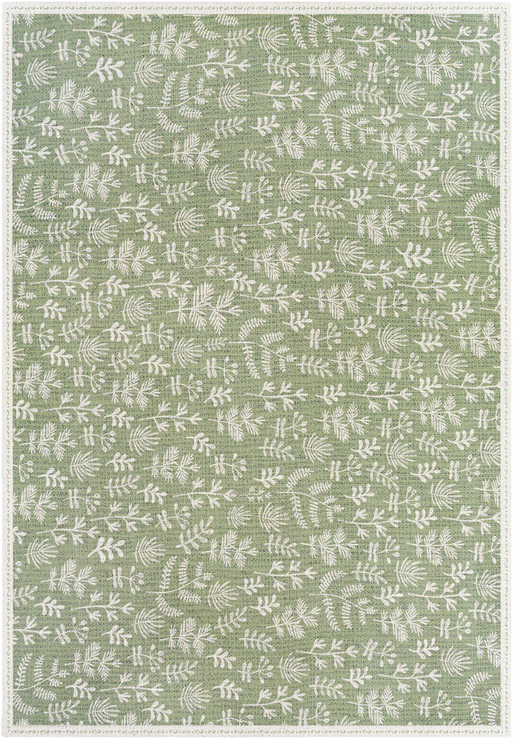 Pulteney Green And Ivory Modern Style Area Rug