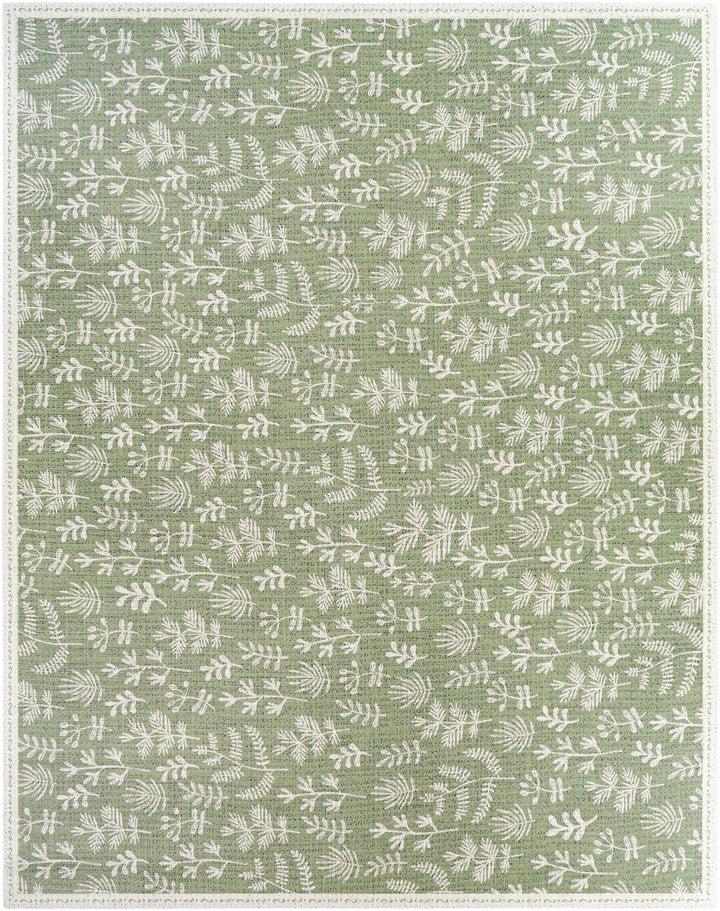 Pulteney Green And Ivory Modern Style Area Rug