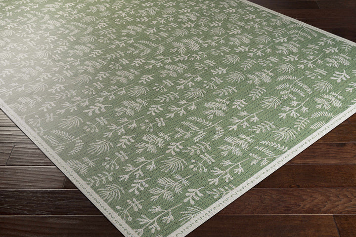 Pulteney Green And Ivory Modern Style Area Rug