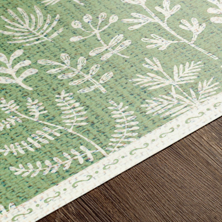 Pulteney Green And Ivory Modern Style Area Rug