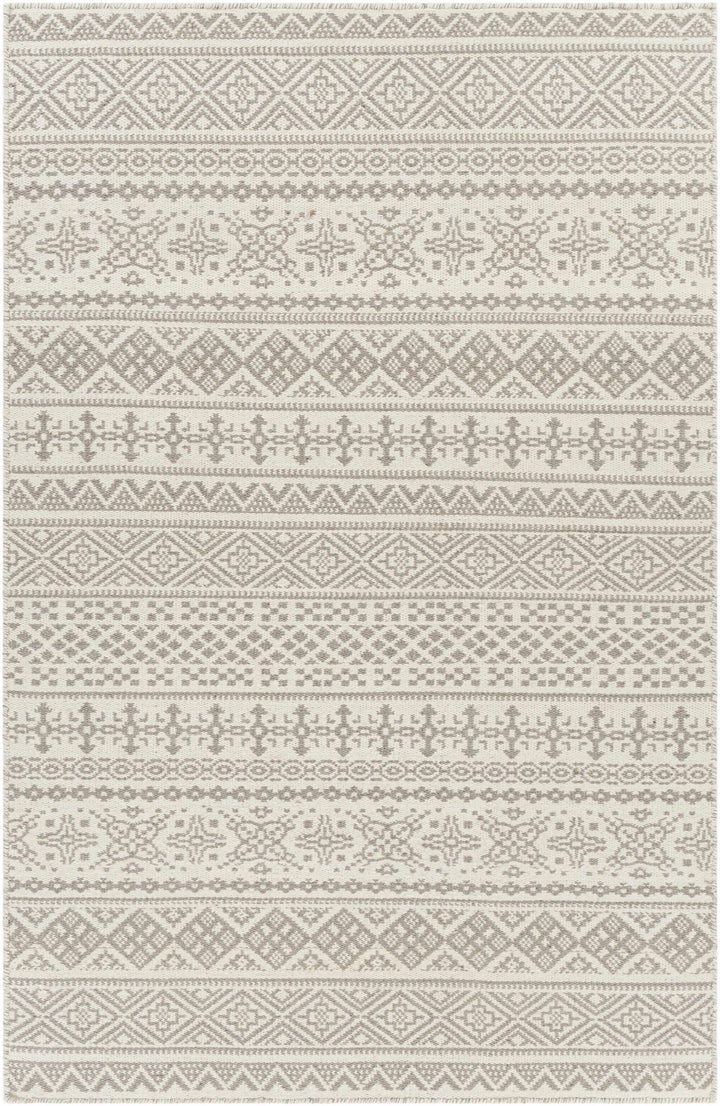 Pumwani Modern Geometrical Ivory And Gray Hand Woven Area Rug - The Rug Decor