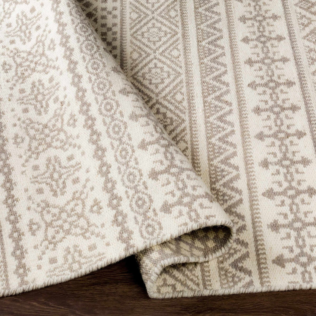 Pumwani Modern Geometrical Ivory And Gray Hand Woven Area Rug - The Rug Decor