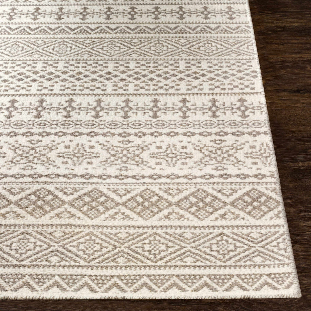 Pumwani Modern Geometrical Ivory And Gray Hand Woven Area Rug - The Rug Decor