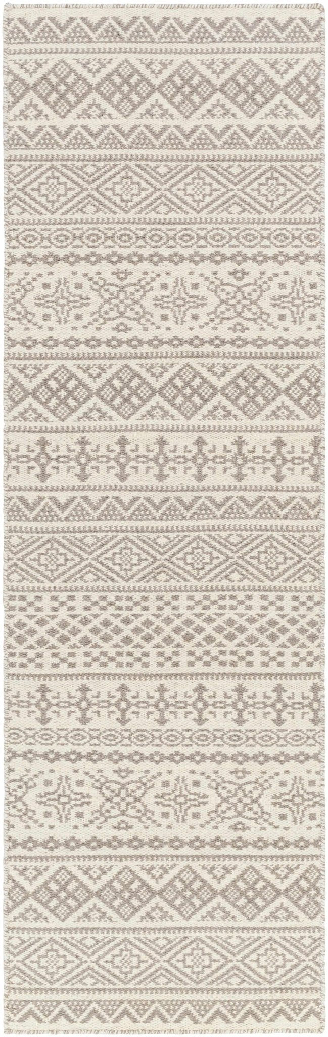 Pumwani Modern Geometrical Ivory And Gray Hand Woven Area Rug - The Rug Decor