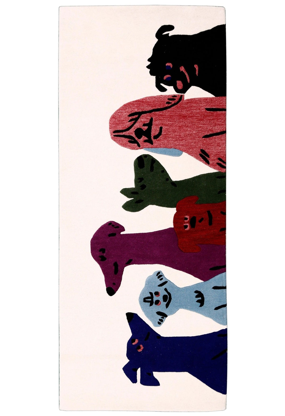 Pup Parade Multicolor Hand Tufted 3x7 Wool Area Rug - The Rug Decor