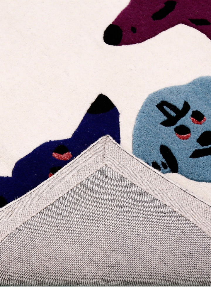 Pup Parade Multicolor Hand Tufted 3x7 Wool Area Rug - The Rug Decor