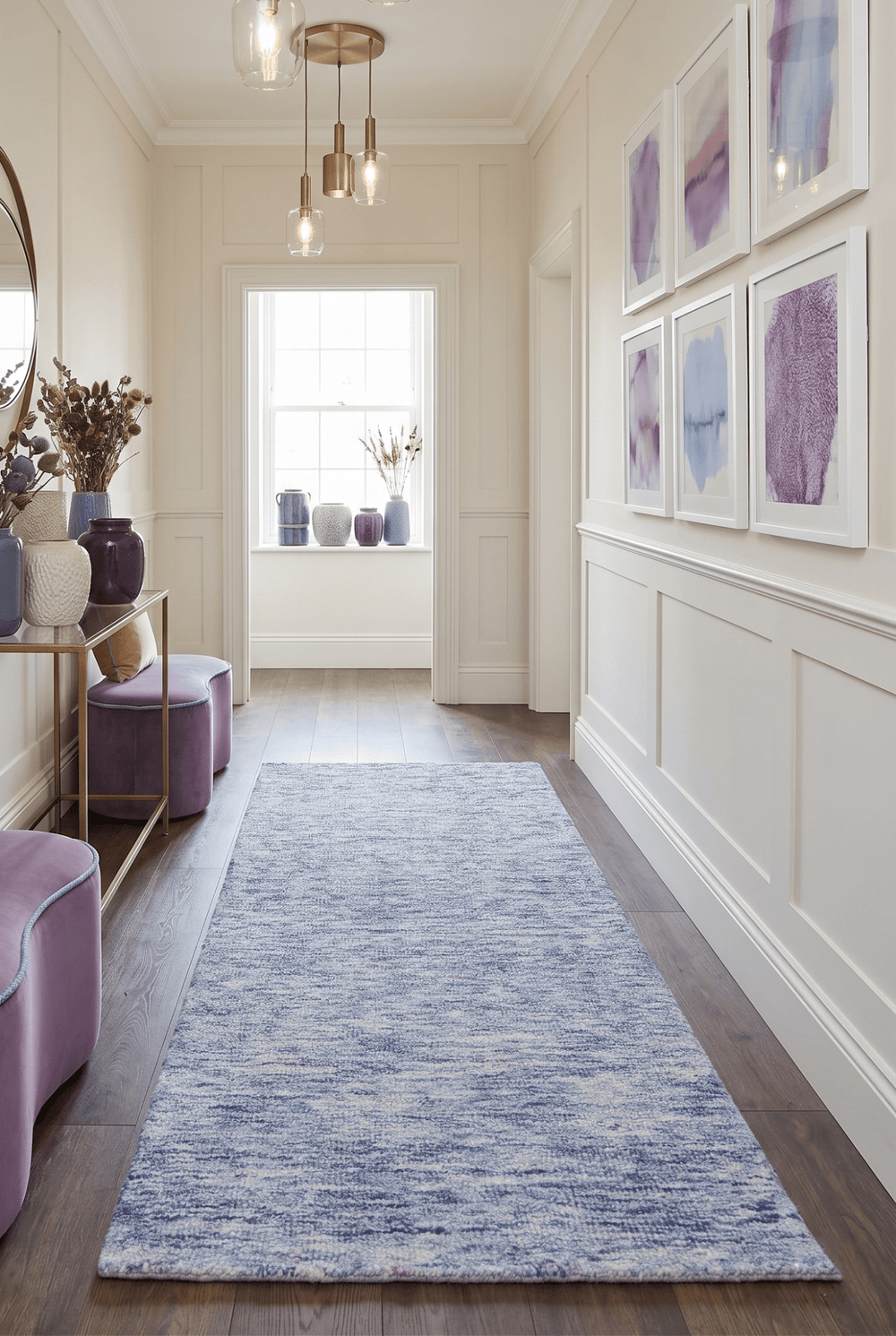 Purple and Blue Modern Solid Hand Tufted Wool Rug - The Rug Decor