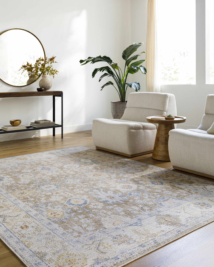 Widad Traditional Style Beige And Brown Area Rug