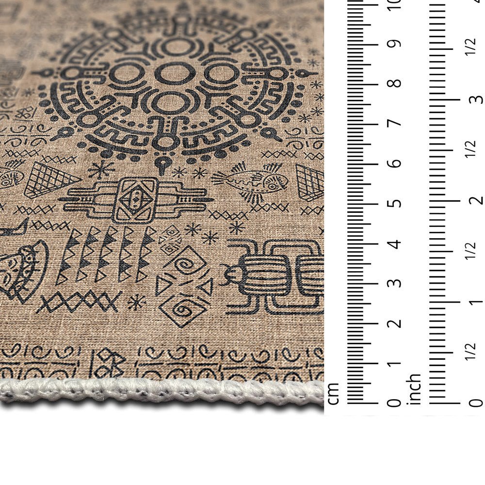 Quartz Design Tan Machine Washable Cotton Area Rug - The Rug Decor