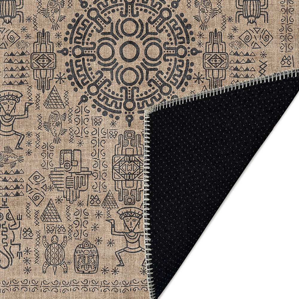 Quartz Design Tan Machine Washable Cotton Area Rug - The Rug Decor