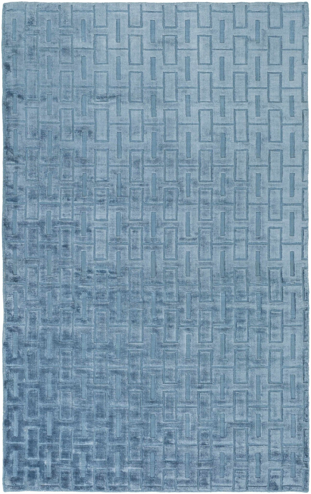 Quealy Geometrical Blue Viscose Rug - The Rug Decor