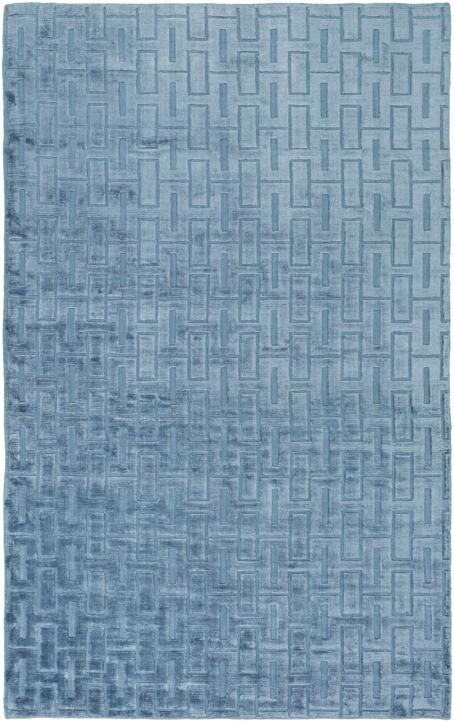 Quealy Geometrical Blue Viscose Rug - The Rug Decor