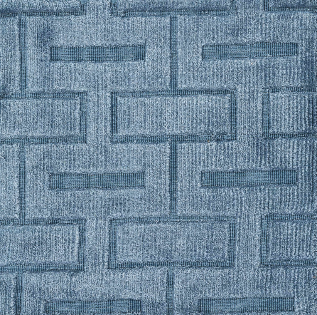 Quealy Geometrical Blue Viscose Rug - The Rug Decor