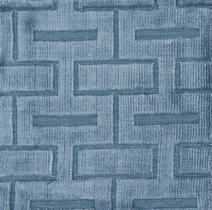 Quealy Geometrical Blue Viscose Rug - The Rug Decor