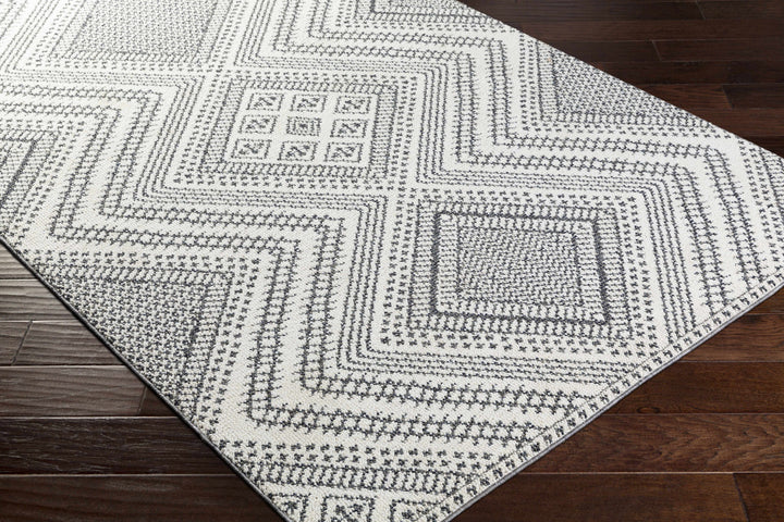 Queanbeyan Ivory And Gray Modern Style Area Rug