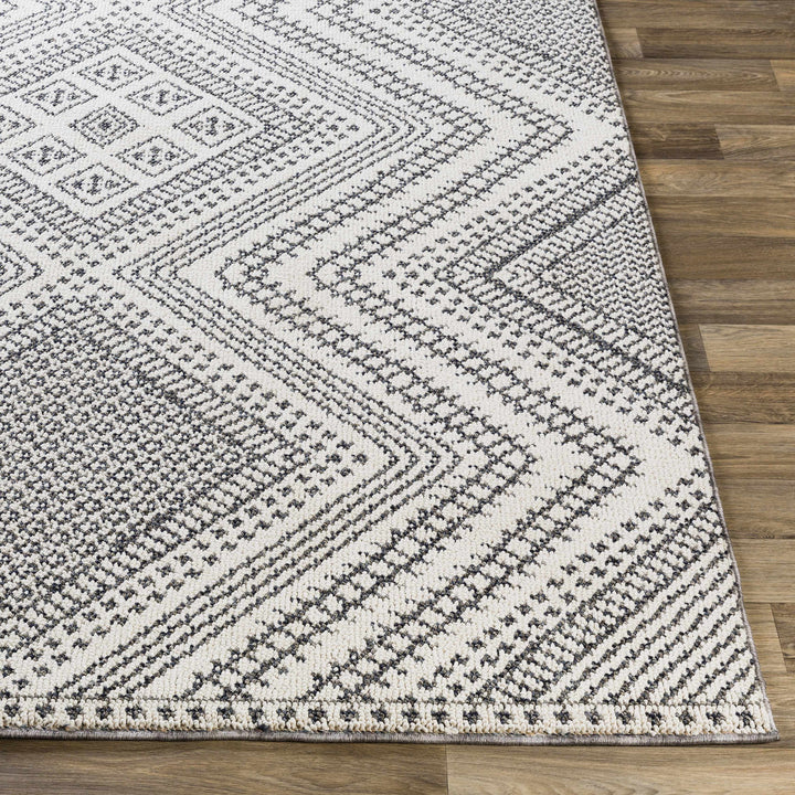 Queanbeyan Ivory And Gray Modern Style Area Rug