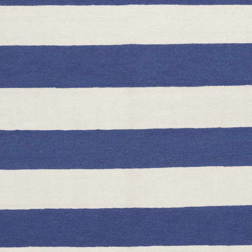 Queenborough Modern Stripes Navy And Ivory Hand Woven Wool Rug - The Rug Decor