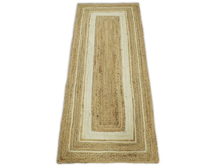 Quick Ship 2.6x6 Modern Style Brown And White Hand Woven Jute Rug - The Rug Decor