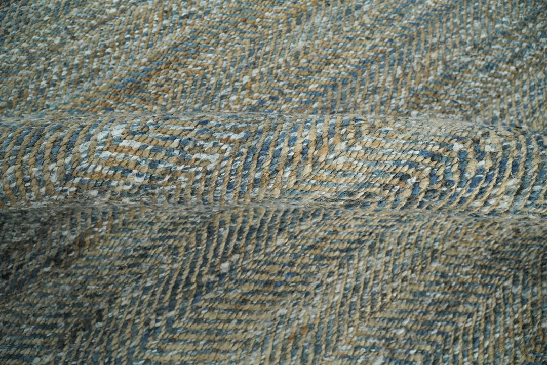 Quick Ship 2.6x8 Modern Gray And Brown Hand Woven Jute and Art Silk Rug - The Rug Decor