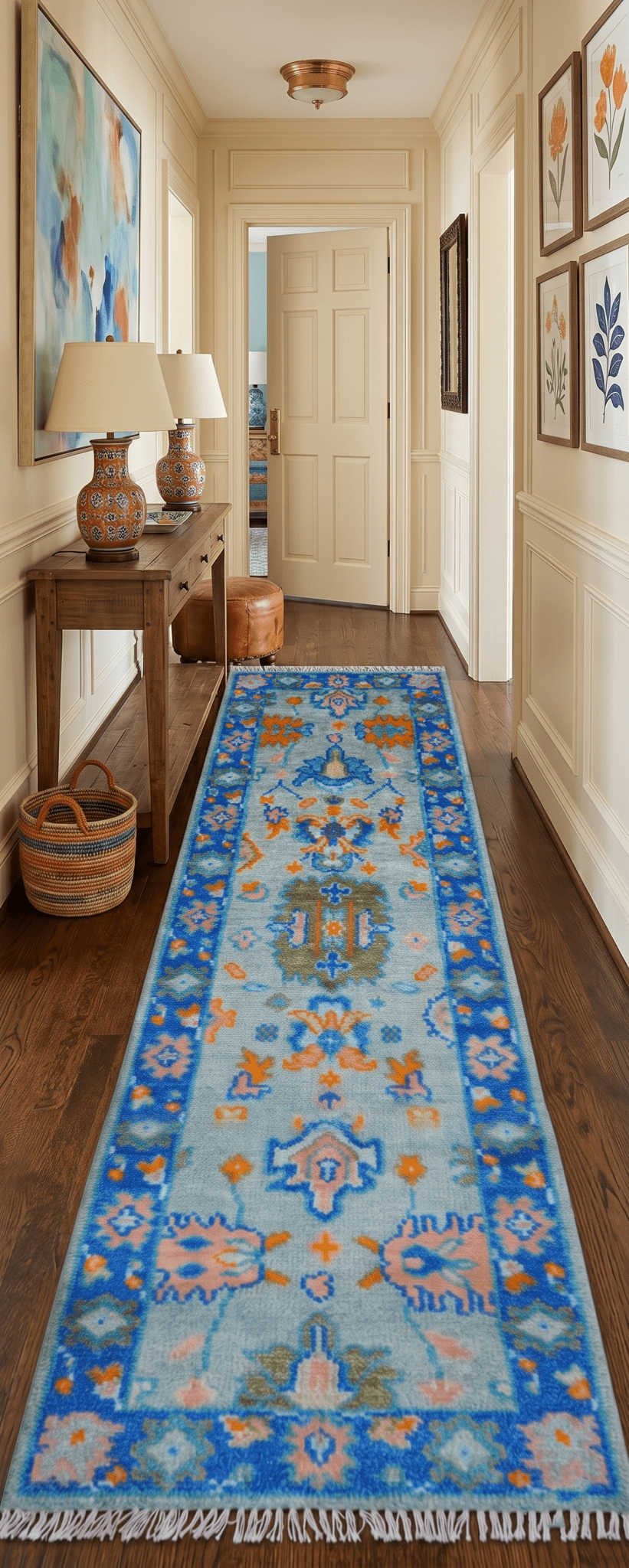 Quick Ship 2.6x8 Traditional Silver And Blue Hand Knotted Wool Rug - The Rug Decor