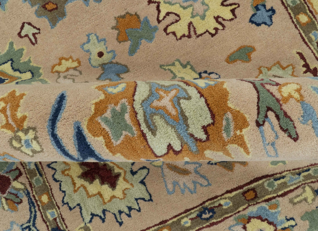 Quick Ship 2x3 Hand Tufted Modern Oushak Peach And Rust Wool Rug - The Rug Decor