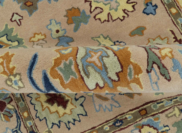 Quick Ship 2x3 Hand Tufted Modern Oushak Peach And Rust Wool Rug - The Rug Decor