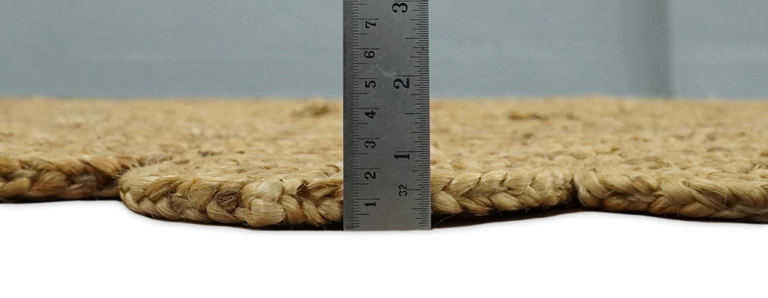Quick Ship 4x4 Round Hand Braided Natural Brown Jute Rug - The Rug Decor