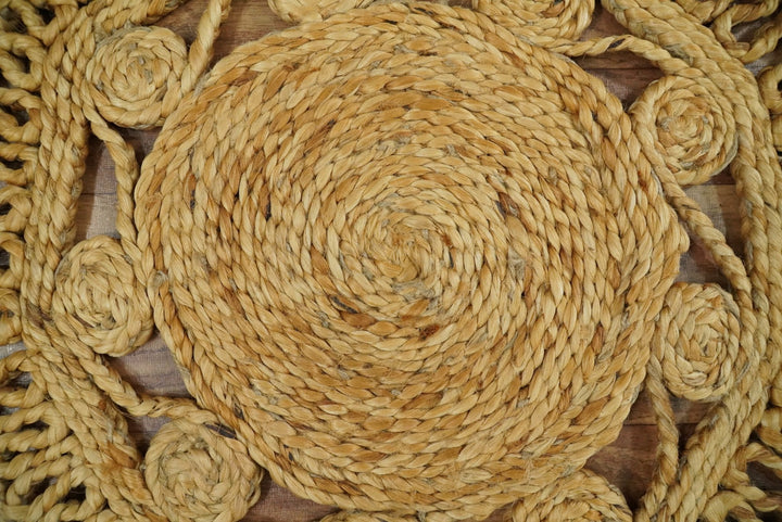 Quick Ship 4x4 Round Hand Braided Natural Brown Jute Rug - The Rug Decor