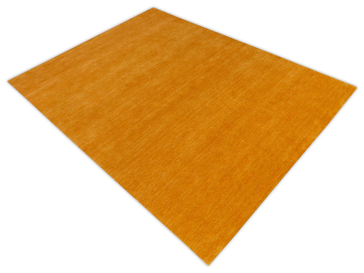 Quick Ship 5x7 Modern Solid Gold Hand Loomed Wool Rug - The Rug Decor