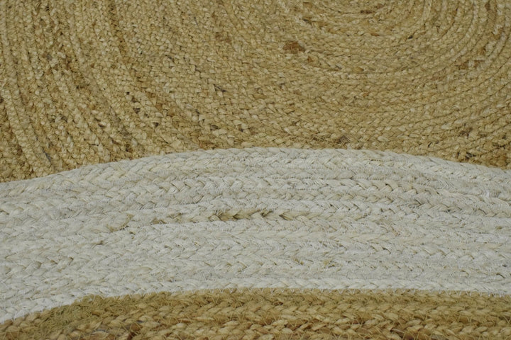 Quick Ship 6x6 Round Solid Natural Brown Hand Braided Jute Rug - The Rug Decor