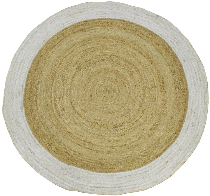 Quick Ship 6x6 Round Solid Natural Brown Hand Braided Jute Rug - The Rug Decor