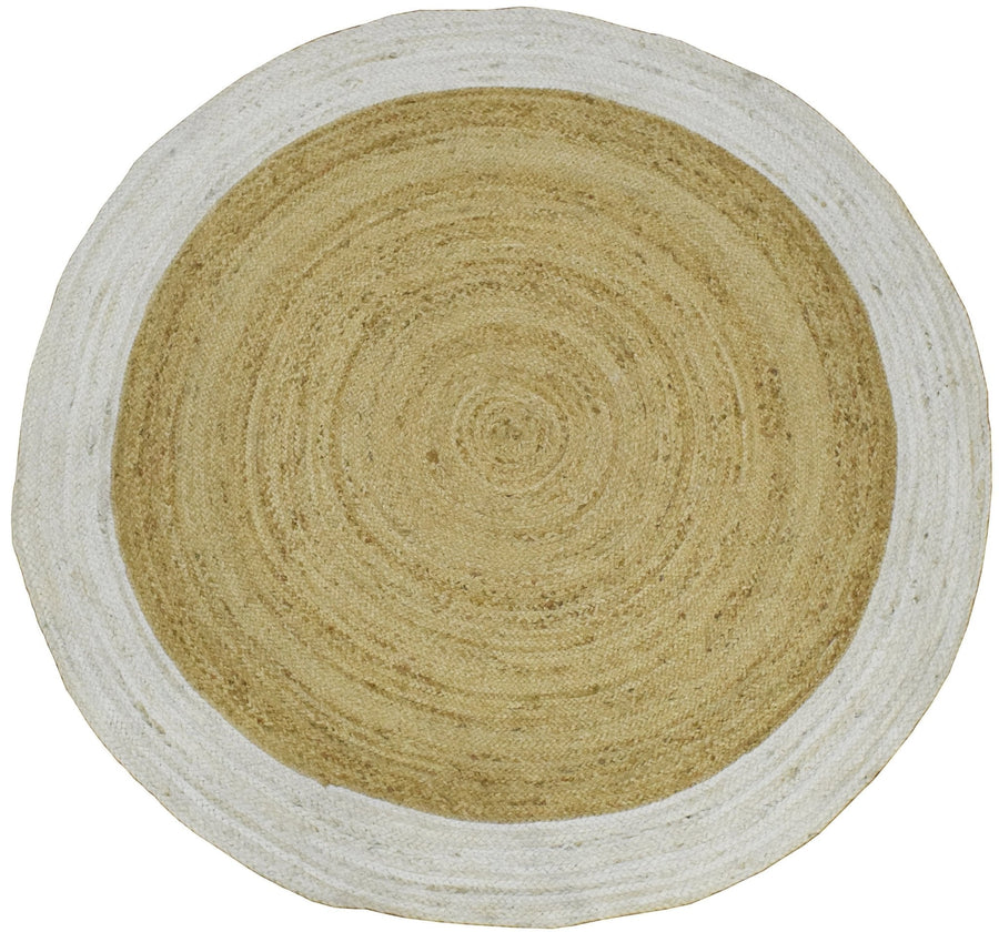Quick Ship 6x6 Round Solid Natural Brown Hand Braided Jute Rug - The Rug Decor
