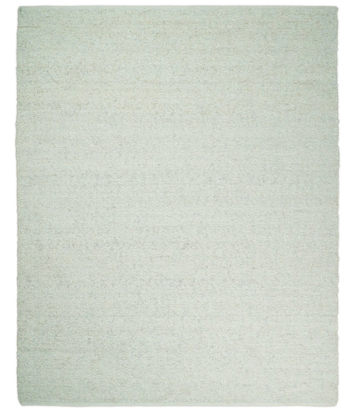 Quick Ship 6x9 Modern Solid Design White Hand Loom Wool Rug - The Rug Decor