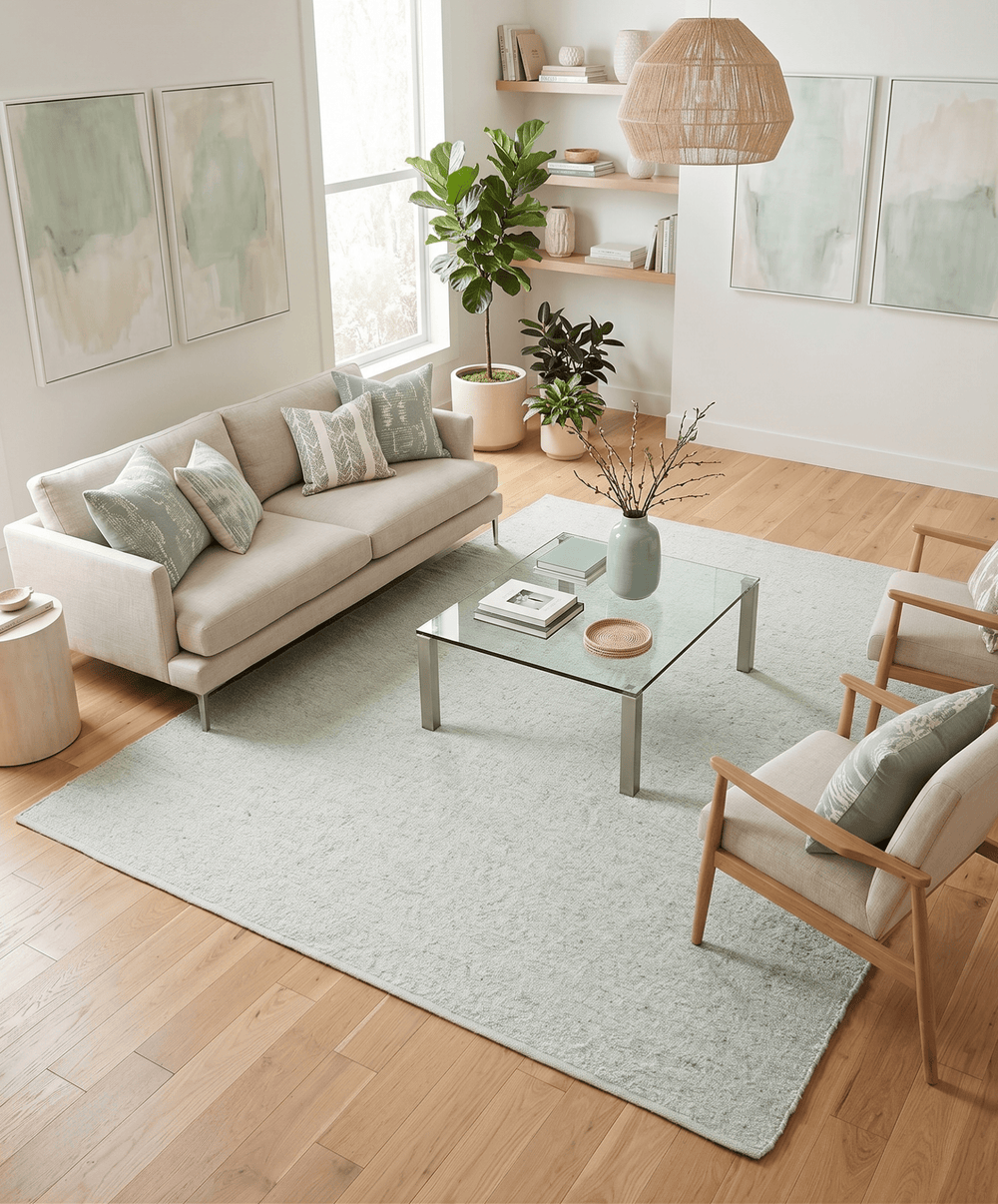 Quick Ship 6x9 Modern Solid Design White Hand Loom Wool Rug - The Rug Decor