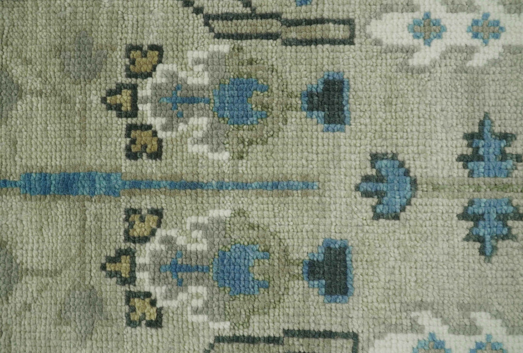 Quick Ship 6x9 Tree of life Beige And Blue Wool Rug - The Rug Decor