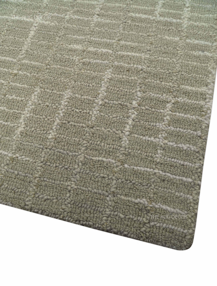 Quick Ship 8x10, 9x12 Beige Contemporary Hand Tufted Wool Rug - The Rug Decor