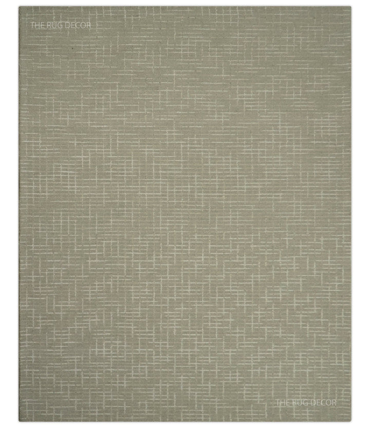 Quick Ship 8x10, 9x12 Beige Contemporary Hand Tufted Wool Rug - The Rug Decor