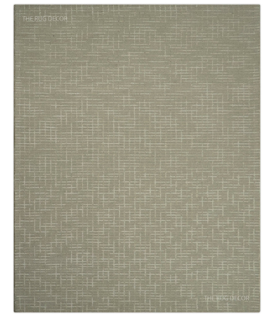 Quick Ship 8x10, 9x12 Beige Contemporary Hand Tufted Wool Rug - The Rug Decor