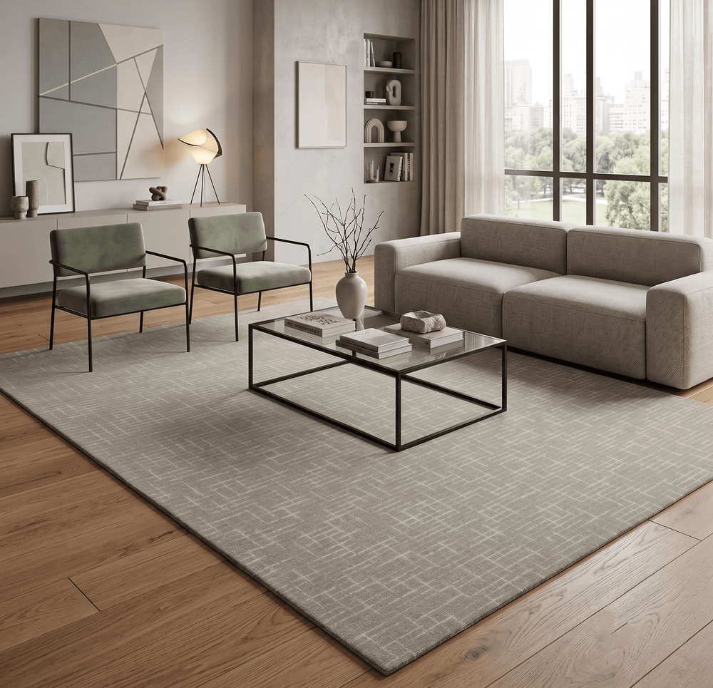 Quick Ship 8x10, 9x12 Beige Contemporary Hand Tufted Wool Rug - The Rug Decor