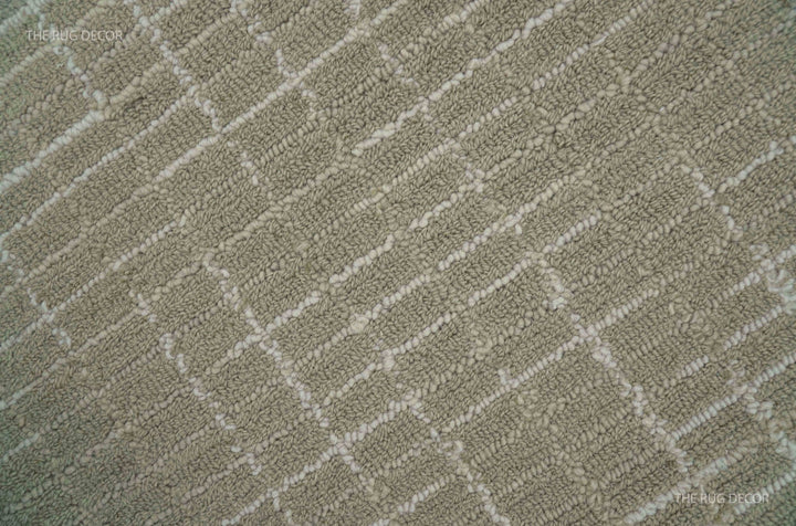 Quick Ship 8x10, 9x12 Beige Contemporary Hand Tufted Wool Rug - The Rug Decor