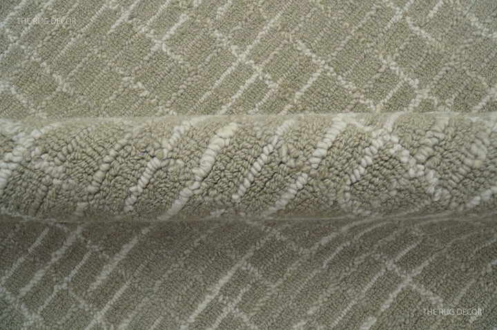 Quick Ship 8x10, 9x12 Beige Contemporary Hand Tufted Wool Rug - The Rug Decor