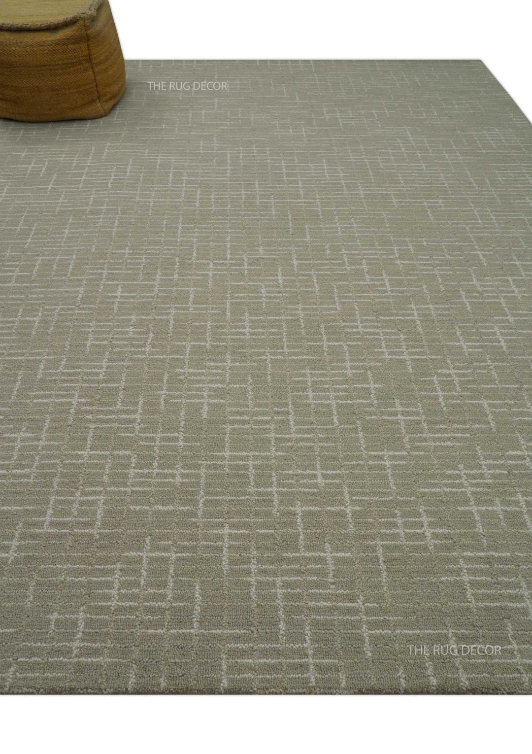 Quick Ship 8x10, 9x12 Beige Contemporary Hand Tufted Wool Rug - The Rug Decor