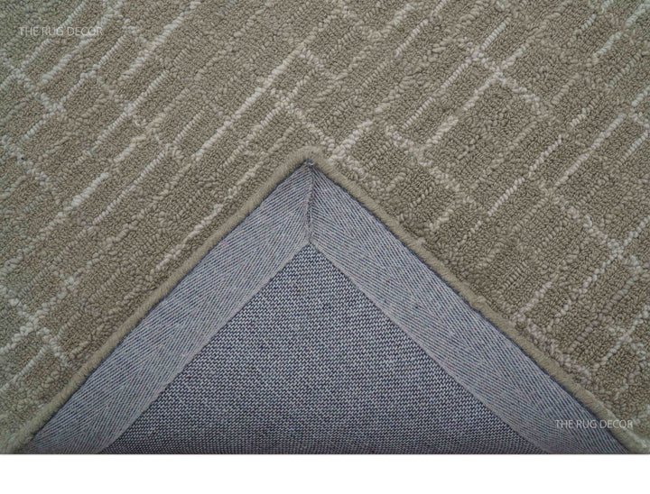 Quick Ship 8x10, 9x12 Beige Contemporary Hand Tufted Wool Rug - The Rug Decor