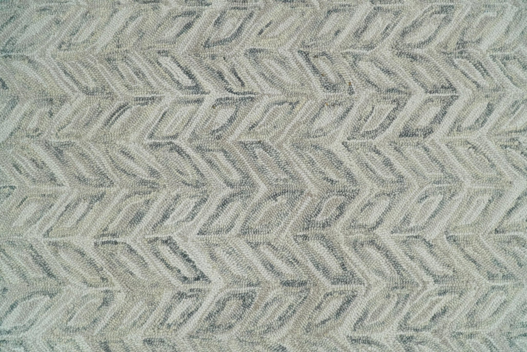 Quick Ship 8x10 Hand Tufted Modern Style Beige And Gray Wool Rug - The Rug Decor