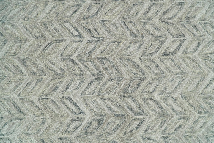 Quick Ship 8x10 Hand Tufted Modern Style Beige And Gray Wool Rug - The Rug Decor