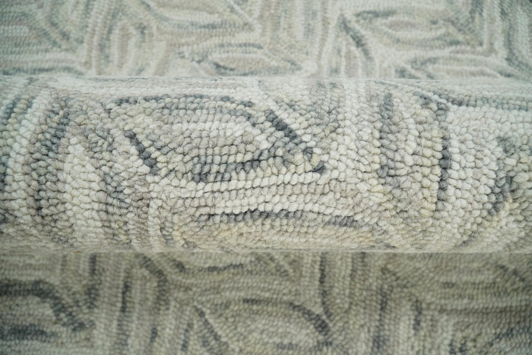 Quick Ship 8x10 Hand Tufted Modern Style Beige And Gray Wool Rug - The Rug Decor