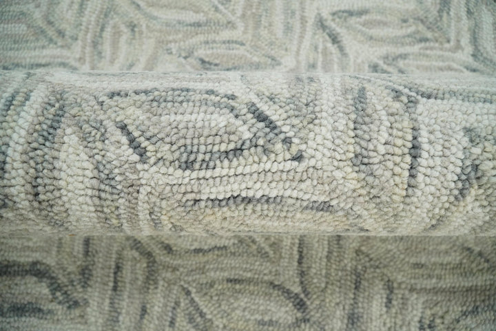 Quick Ship 8x10 Hand Tufted Modern Style Beige And Gray Wool Rug - The Rug Decor